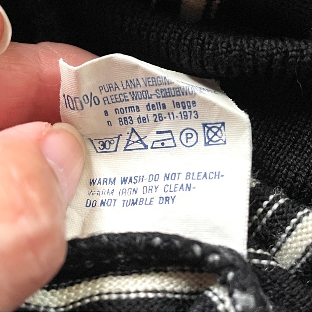 Vintage Versus Gianni Versace Black White Striped Wool Pullover Sweater - S/M - Picture 8 of 11